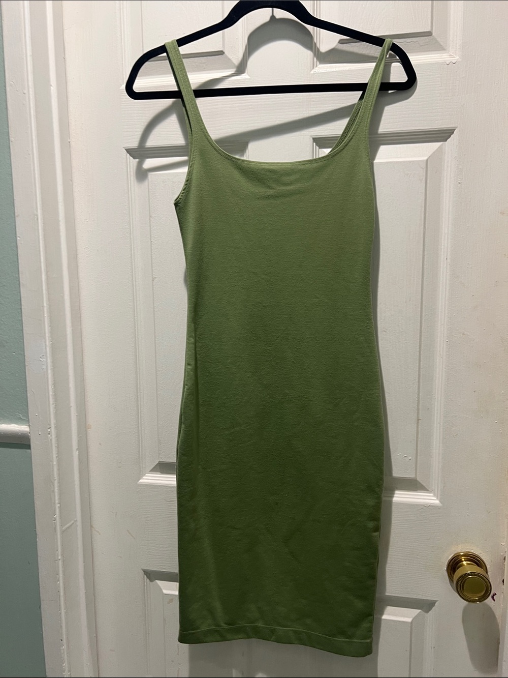 Zara Olive Green Ribbed Tank Dress